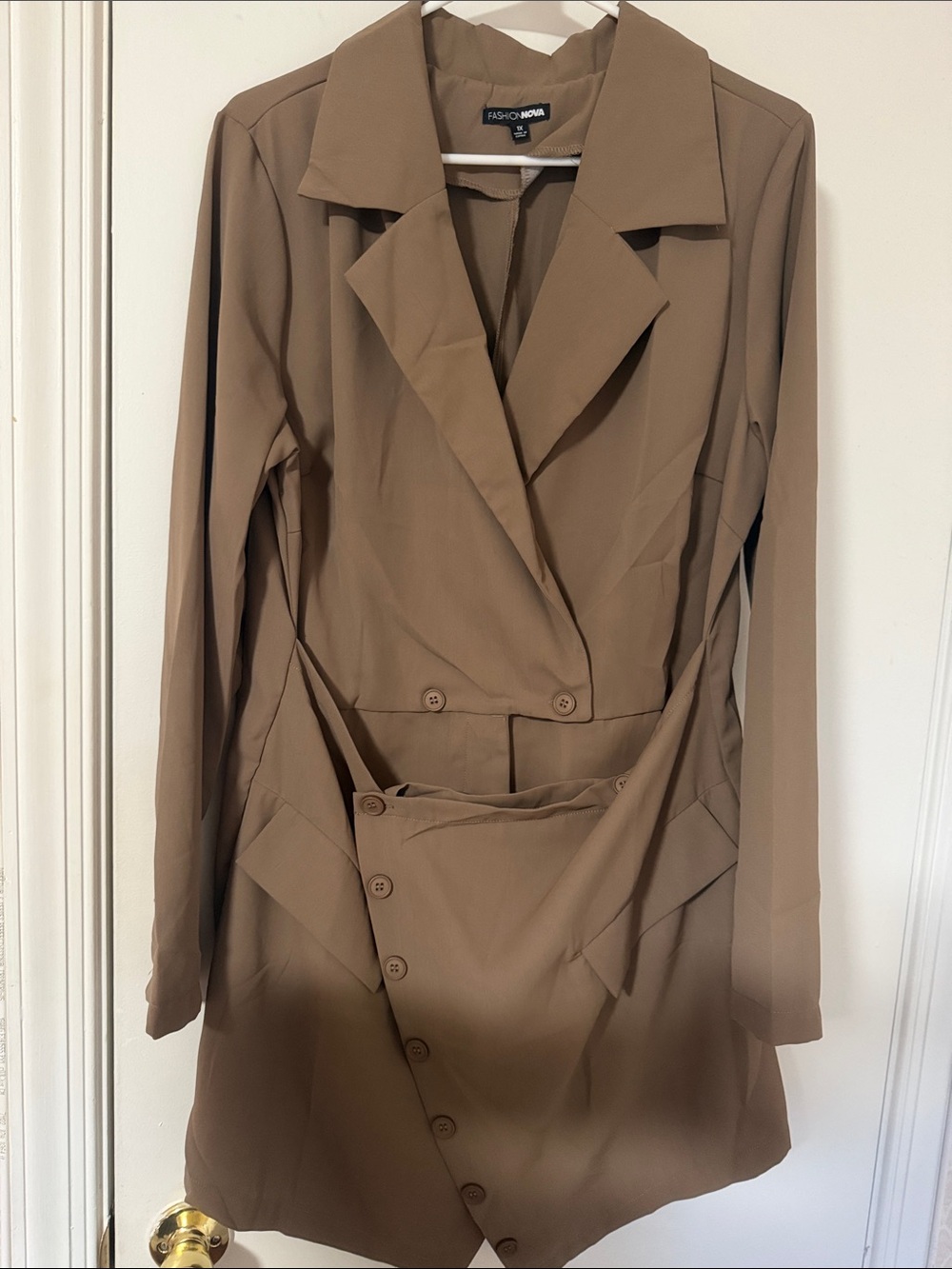 Fashion Nova Taupe Double-Breasted Trench Coat New never Used